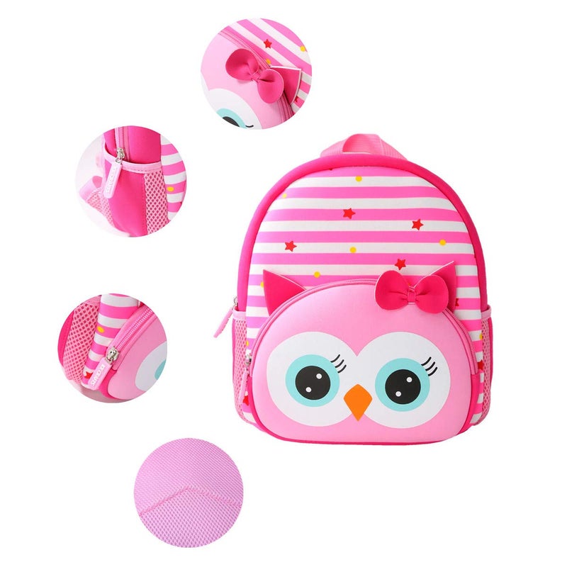 KK CRAFTS Preschool Backpack Toddler Neoprene Animal Schoolbag Lunch backpack for Kids Boys Girls(Owl) - Image 5